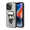 Karl Lagerfeld Glitter Flakes Ikonik - Hülle für iPhone 14 Pro Max (Silber)