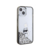 Karl Lagerfeld Liquid Glitter Choupette - pouzdro pro iPhone 15 (průhledné)