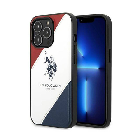 US Polo USHCP14XPSO3 iPhone 14 Pro Max 6,7" biały/white Tricolor Embossed
