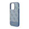 Guess 4G Bottom Stripe Metall Logo Kollektion - iPhone 15 Pro Max Tasche (blau)