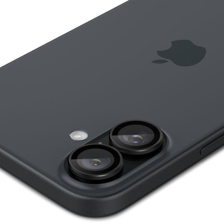 Spigen Optik Pro GLAS.TR EZ Fit Camera Protector 2-Pack - Verre de protection pour iPhone 16 / 16 Plus (2 pcs) (Noir)