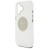 Guess IML Metallfarbener Kreis Klassisches Logo MagSafe - Hülle für iPhone 16 (grau)