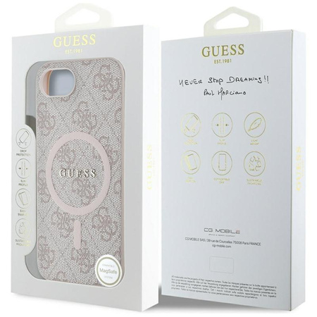 Guess 4G Ring Classic Logo MagSafe - Case for iPhone 16e (pink)