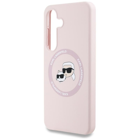Karl Lagerfeld Silicone Double Heads And Circle MagSafe - Etui Samsung Galaxy S25+ (różowy)