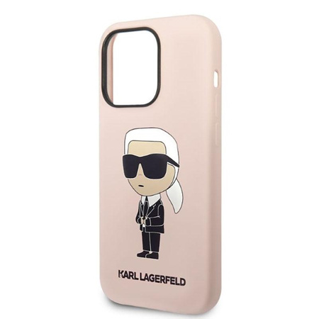 Karl Lagerfeld Silikon NFT Ikonik MagSafe - iPhone 14 Pro Max Tasche (rosa)