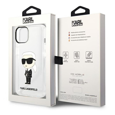 Karl Lagerfeld IML NFT Ikonik - Hülle für iPhone 14 Plus (Klar)