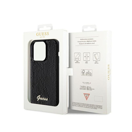 Guess Sequin Script Metal - Case for iPhone 14 Pro (black)