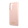 Guess Silicone Script Metal Logo - Case for Samsung Galaxy S23+ (Pink)