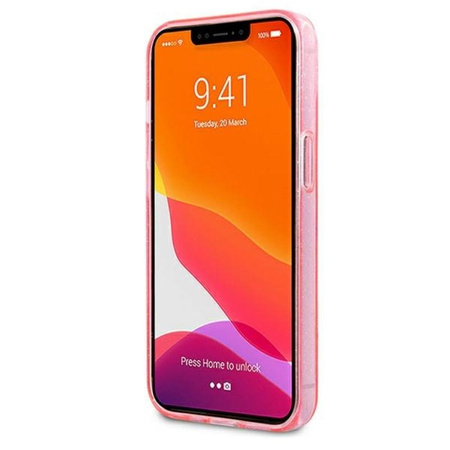 Karl Lagerfeld Glitter Karl & Choupette Head - iPhone 13 Case (pink)