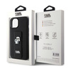 Karl Lagerfeld Gripstand Saffiano Karl & Choupette Pins - Coque iPhone 15 Plus (noir)