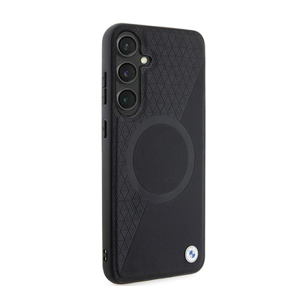 BMW Leather Half Textured & Circle MagSafe - Case for Samsung Galaxy S24 (Black)