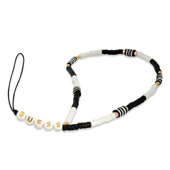 Guess Phone Strap Heishi Beads - přívěsek telefonu (černá/bílá)