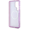 Guess Glitter Flowers Triangle Buttons MagSafe - pouzdro pro Samsung Galaxy S25 Ultra (fialové)