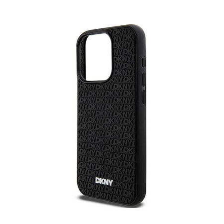 DKNY 3D gumový opakující se vzor - pouzdro pro iPhone 15 Pro Max (černé)