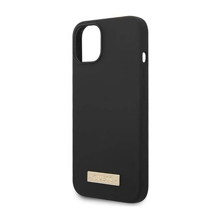 Guess Silicone Logo Plate MagSafe - iPhone 14 Case (black)