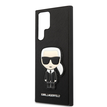 Karl Lagerfeld Saffiano Ikonik Patch - Etui Samsung Galaxy S22 Ultra (czarny)