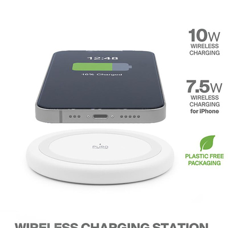 PURO Wireless Charging Station QI - Kabelloses induktives Qi-Ladegerät (weiß)