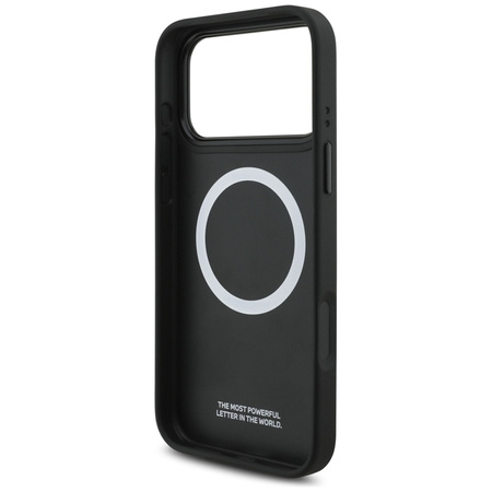 Custodia MagSafe con logo BMW M a strisce perforate per iPhone 17 Pro Max (grigio)