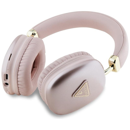 Guess Metallic Triangle Logo - Casque intra-auriculaire sans fil Bluetooth V5.3 (rose)