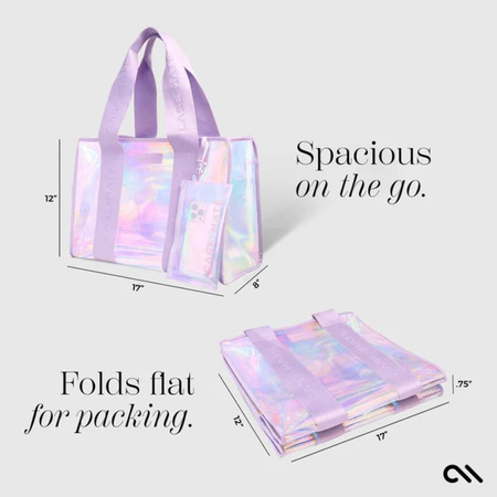 Case-Mate Large Travel Tote Bag - Waterproof shoulder bag with phone case (Soap Bubble)