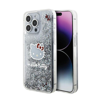 Hello Kitty Liquid Glitter Charms Kitty Head - iPhone 15 Pro Max Hülle (silber)