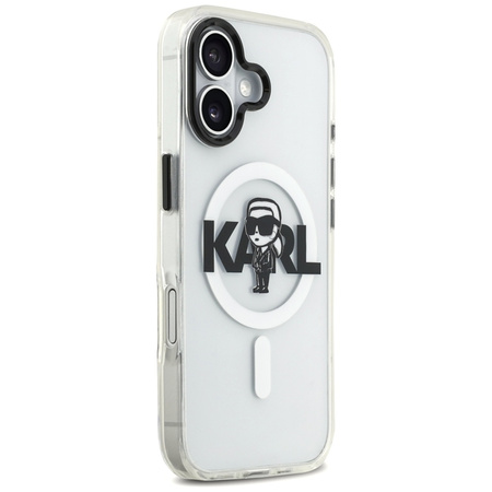 Karl Lagerfeld IML Karl Sketch Logo MagSafe - Custodia per iPhone 17 (trasparente)