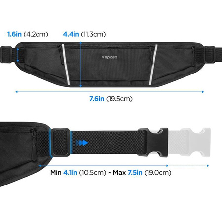 Spigen A710 Dynamic Shield Waist Bag - sportovní pouzdro / ledvinka pro smartphone do 6,9" (černá)