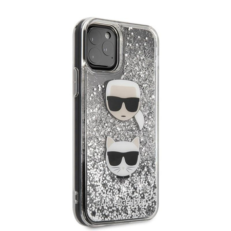 Karl Lagerfeld Liquid Glitter Hearts - iPhone 11 Pro Tasche