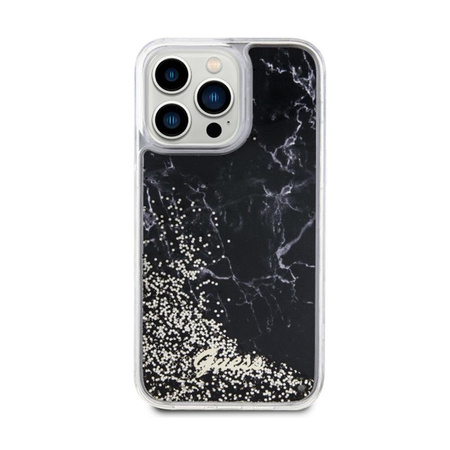 Guess Liquid Glitter Marble - iPhone 14 Pro Max tok (fekete)
