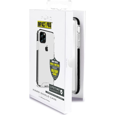 PURO Impact Pro Hard Shield - iPhone 11 Pro tok (fekete keret)