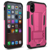 Zizo Hybrid Transformer Cover - Coque blindée pour iPhone X avec support (rose vif/noir)