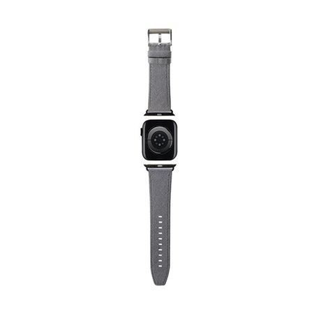 Karl Lagerfeld Saffiano Monogram - szíj Apple Watch 42/44/45/49 mm-es órához (ezüst)