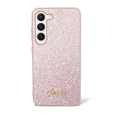 Guess Glitter Flakes Metal Logo Case - Samsung Galaxy S23+ Case (pink)