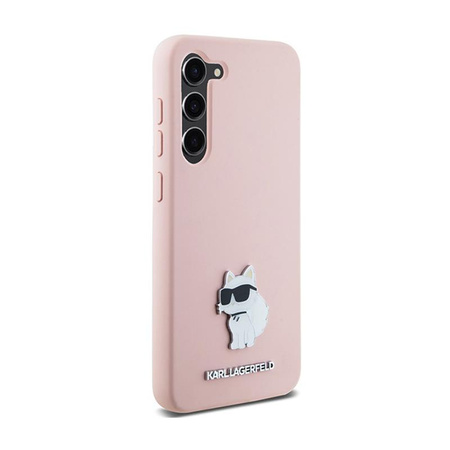 Karl Lagerfeld Silicone Choupette Metal Pin - Etui Samsung Galaxy S24+ (rose)