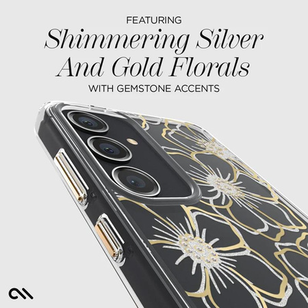 Case-Mate Floral Gems - tok Samsung Galaxy S24+ (arany)