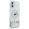 Karl Lagerfeld Liquid Glitter Choupette Head MagSafe - iPhone 16 Hülle (Transparent)