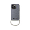 Karl Lagerfeld Saffiano Monogram Chain - Hülle für iPhone 14 Pro Max (Silber)
