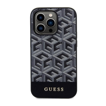 Guess GCube Stripes MagSafe - pouzdro pro iPhone 14 Pro (černé)