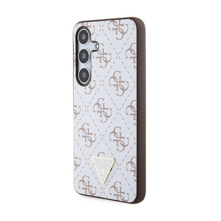 Guess 4G Dreieck Metall Logo - Samsung Galaxy S24 Tasche (weiß)