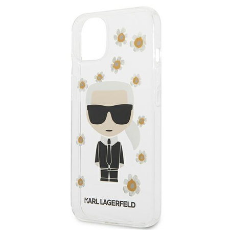 Karl Lagerfeld Iconic Karl Flower - pouzdro pro iPhone 13 Mini (čiré)