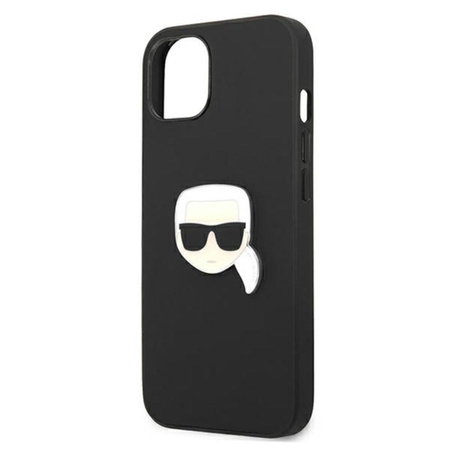 Karl Lagerfeld PU Leder Karl's Head Metall - iPhone 13 mini Tasche (schwarz)