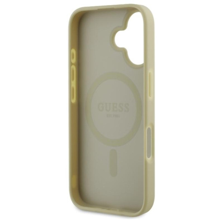 Guess Saffiano Peony Classic Logo MagSafe - iPhone 16 Case (Gold)