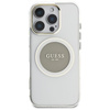 Guess IML fém színű kör klasszikus logós MagSafe - tok iPhone 16 Pro készülékhez (szürke)