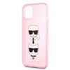 Karl Lagerfeld Glitter Karl & Choupette Head - iPhone 13 Case (pink)