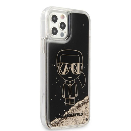 Karl Lagerfeld Liquid Glitter Gatsby - iPhone 12 / iPhone 12 Pro Tasche (schwarz)