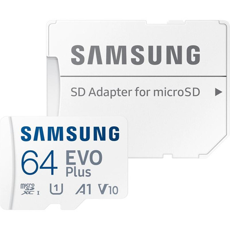 Samsung microSDXC EVO Plus - 64 GB UHS-I U1 A1 V10 memóriakártya adapterrel