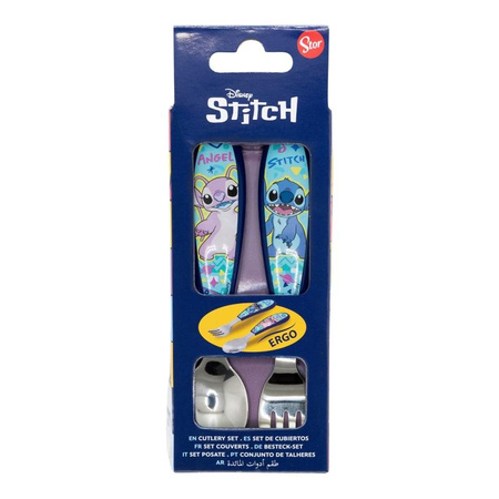 Disney Stitch - Collection Stitch & Angel couverts en métal (cuillère et fourchette)