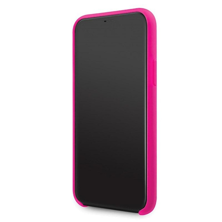 Guess Slilicon 4G Tone on Tone Logo - iPhone 11 Case (Fuchsia)