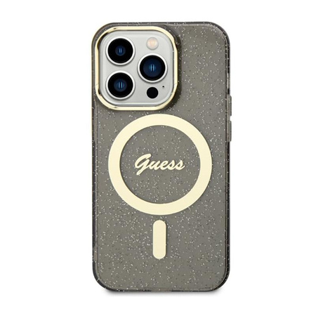 Guess Glitter Gold MagSafe - iPhone 14 Pro Case (Black)