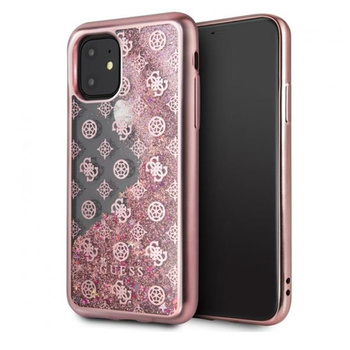 Guess 4G Peony Liquid Glitter - pouzdro pro iPhone 11 (růžové)